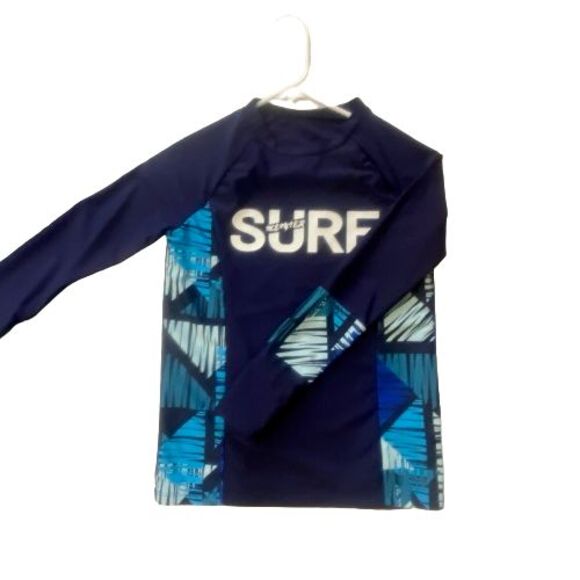 Boys T-Shirt Pullover Top Shein Long Sleeve Surf Ski Tropical Beach Colorful - Picture 2 of 7